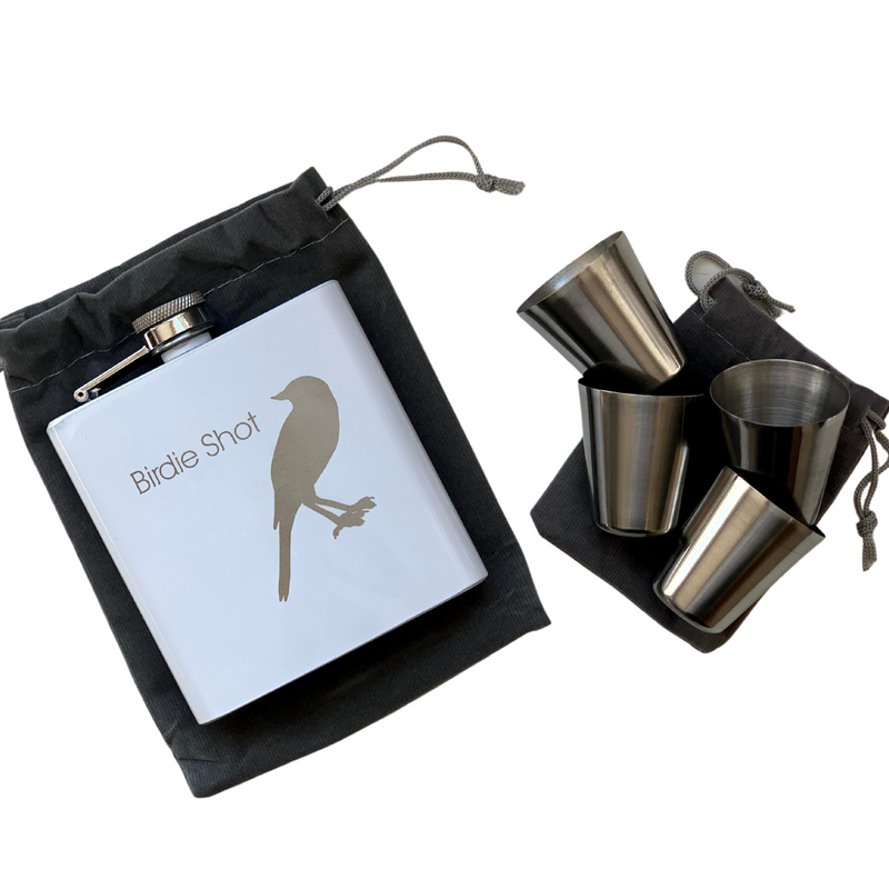 Birdie Flask w/4 shot glasses